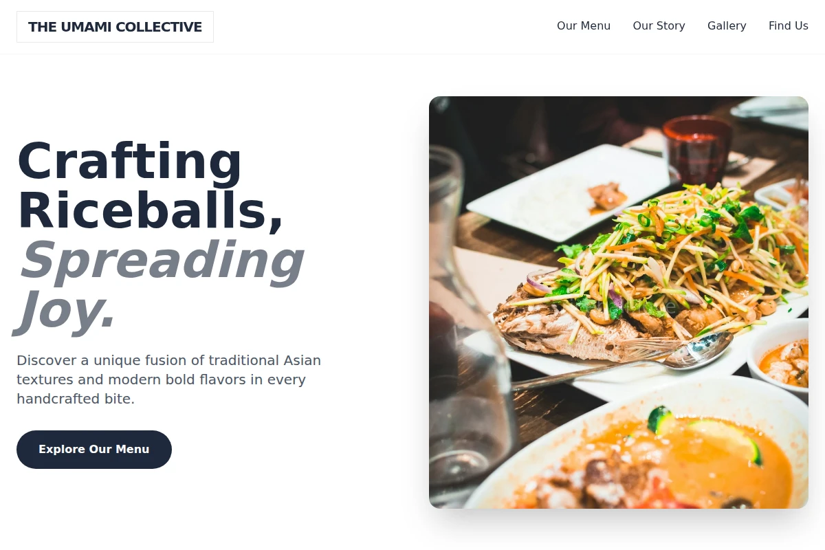 Minimalist Asian Fusion Food